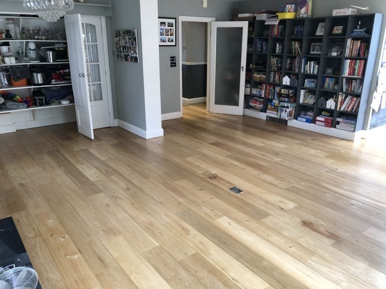 Engineered oak flooring restoration.